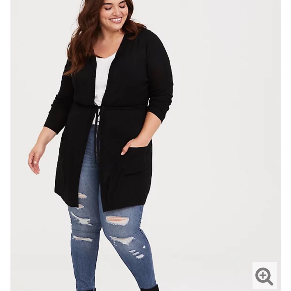 Torrid brand BLACK LONGLINE HOODIE CARDIGAN